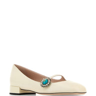 Valentino Garavani Preshoes Patent Leather Ballet Flats - White