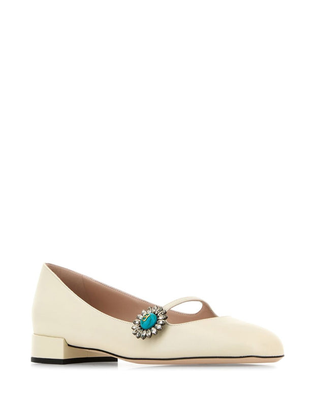 Valentino Garavani Preshoes Patent Leather Ballet Flats - White