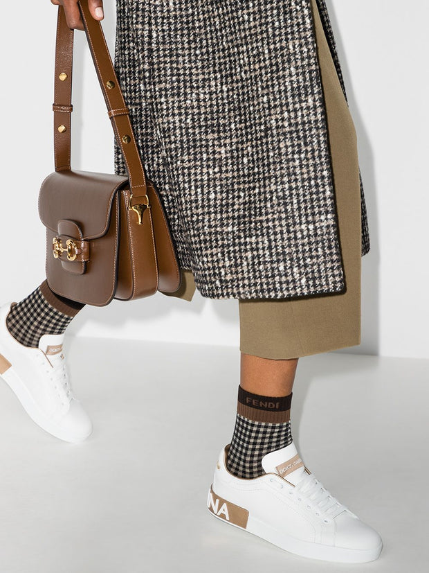 Dolce & Gabbana Portofino Leather Sneakers - Golden