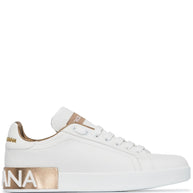 Dolce & Gabbana Portofino Leather Sneakers - Golden