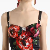 Dolce & Gabbana Flower Print Satin Dress