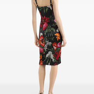 Dolce & Gabbana Flower Print Satin Dress
