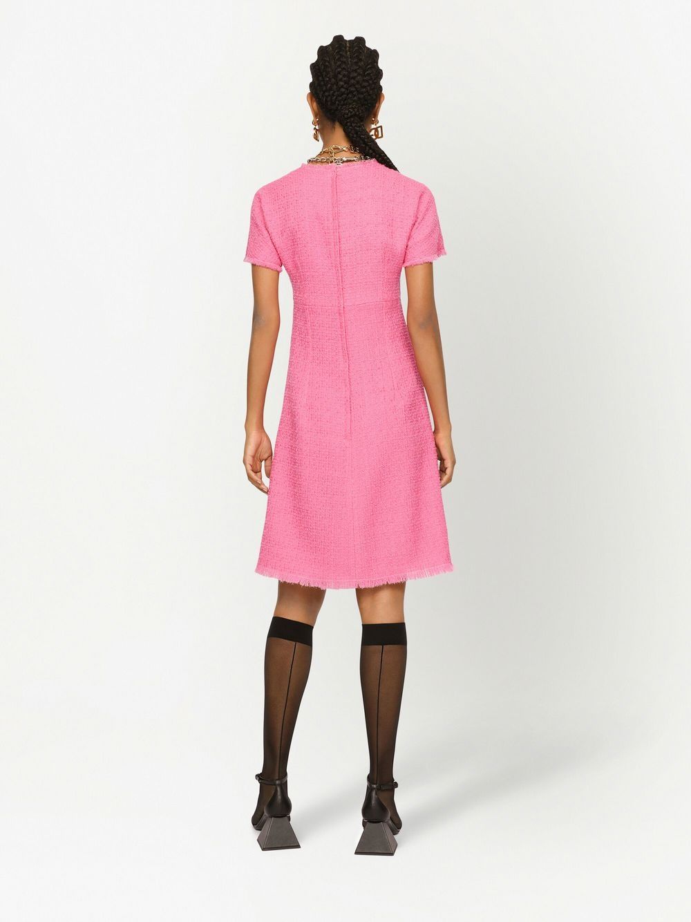 Dolce & Gabbana Rachel Tweed Calf-length Dress With DG Logo