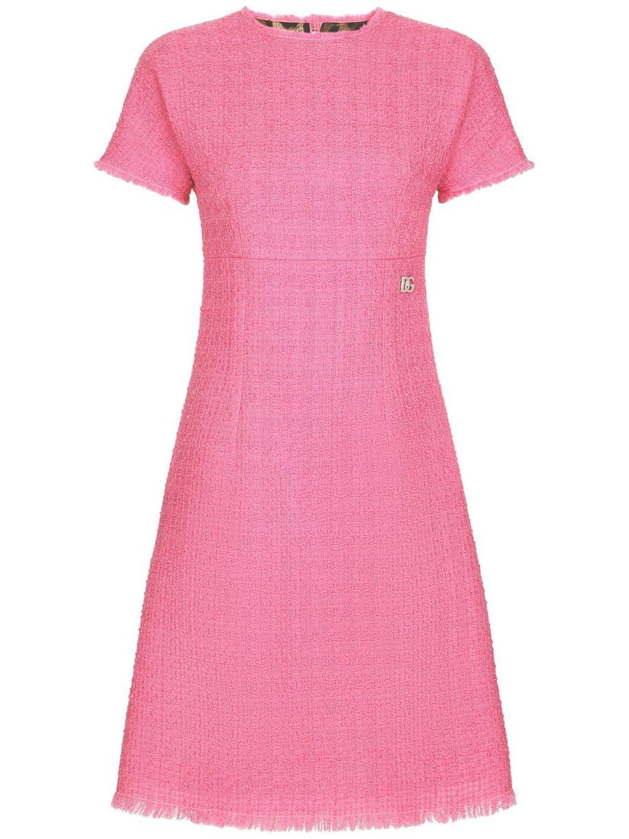Dolce & Gabbana Rachel Tweed Calf-length Dress With DG Logo