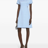 Dolce & Gabbana Rachel Tweed Midi Dress With DG Logo