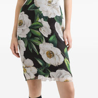 Dolce & Gabbana Gardenia-print Chiffon Midi Dress