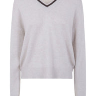 Brunello Cucinelli Cashmere V-necked Sweater - Ivory