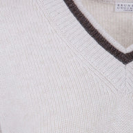 Brunello Cucinelli Cashmere V-necked Sweater - Ivory