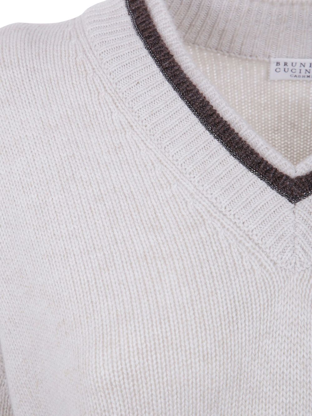 Brunello Cucinelli Cashmere V-necked Sweater - Ivory