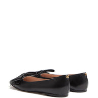 Valentino Garavani Bowow Leather Ballet Flats - Black