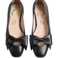Valentino Garavani Bowow Leather Ballet Flats - Black