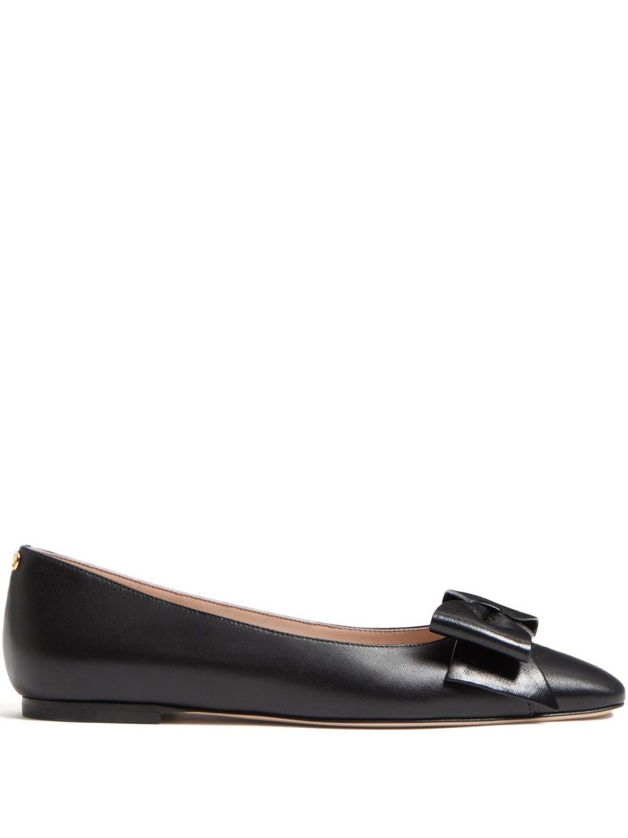 Valentino Garavani Bowow Leather Ballet Flats - Black