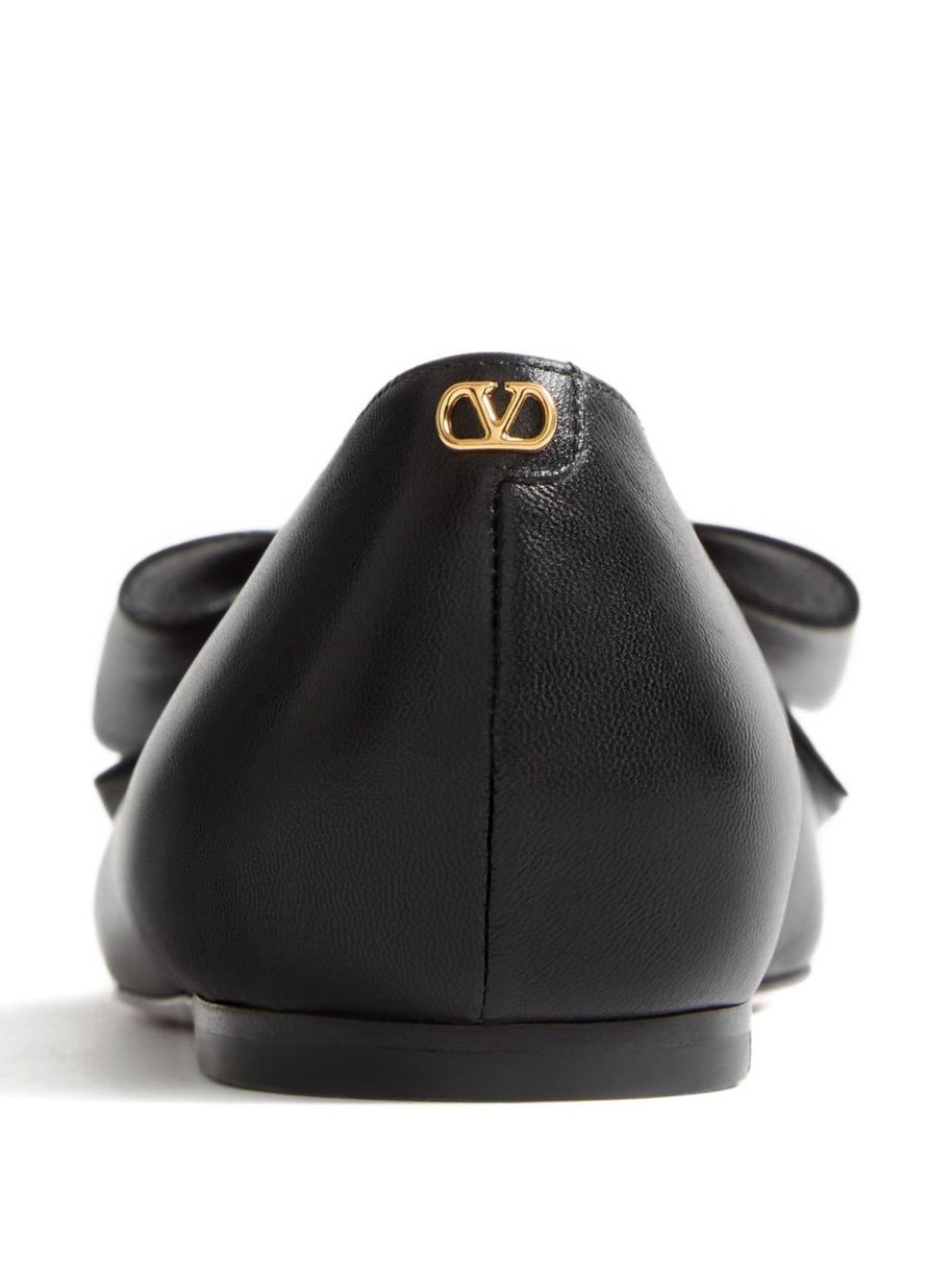 Valentino Garavani Bowow Leather Ballet Flats - Black