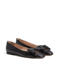 Valentino Garavani Bowow Leather Ballet Flats - Black
