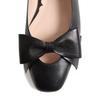 Valentino Garavani Bowow Leather Ballet Flats - Black