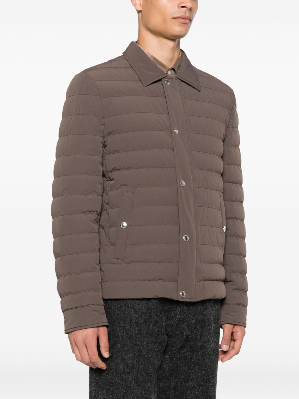 Brunello Cucinelli Nylon Short Down Jacket - Brown