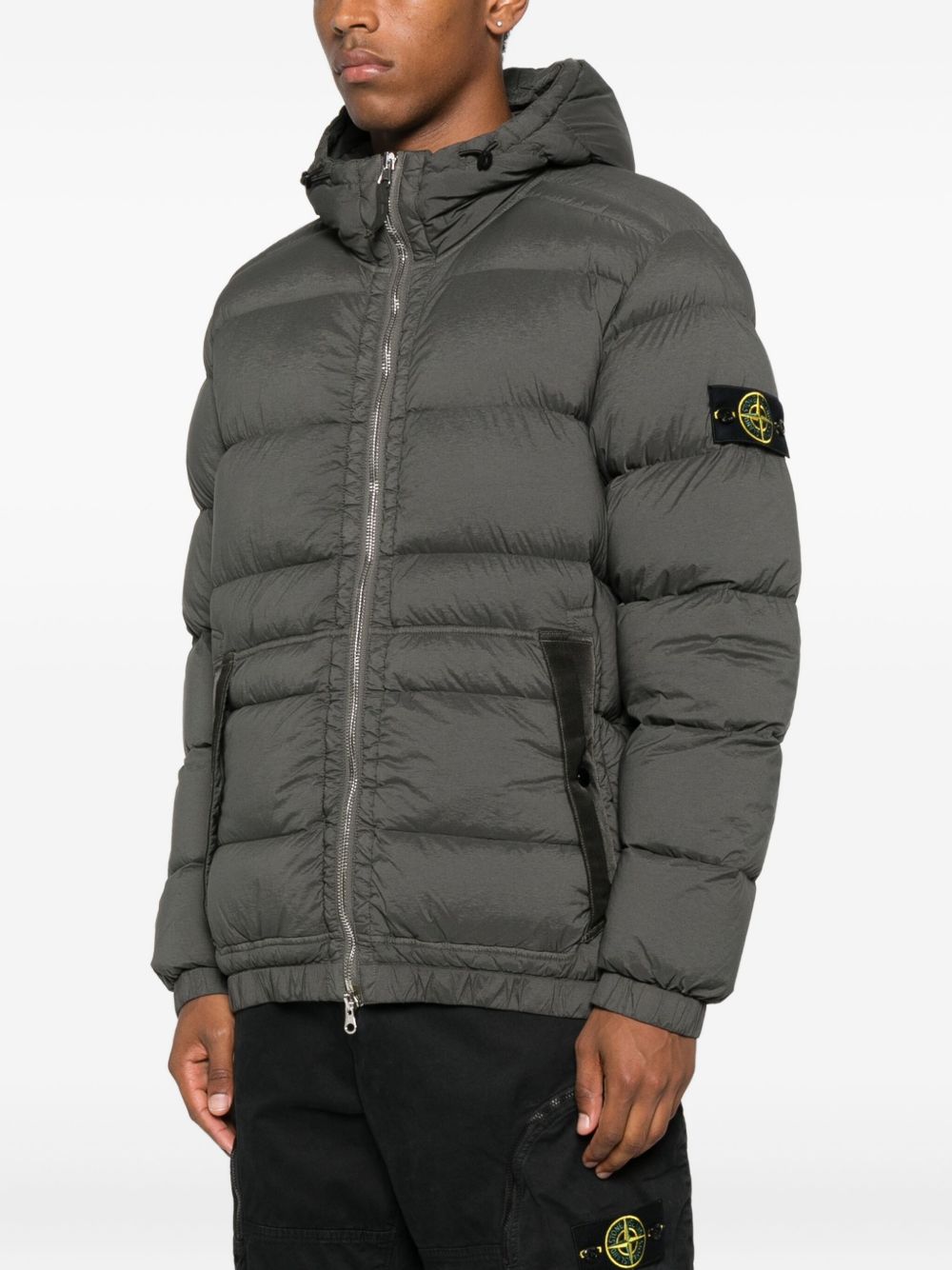 Stone Island Short Hooded Down Jacket - Grey