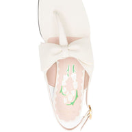 Valentino Garavani Bowow Leather Thong Sandals - Ivory
