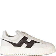 HOGAN PRE H-Stripes Leather Sneakers - Brown