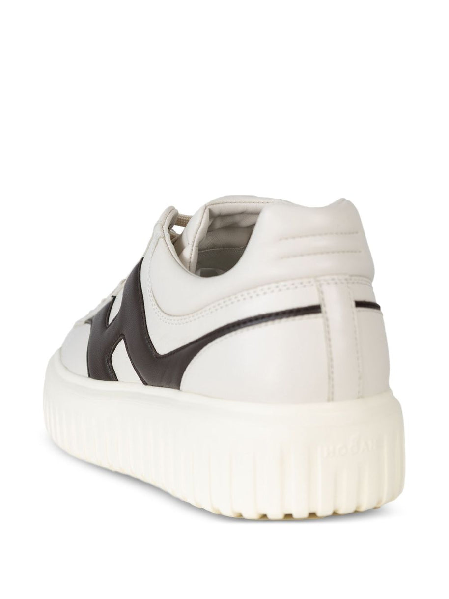 HOGAN PRE H-Stripes Leather Sneakers - Brown
