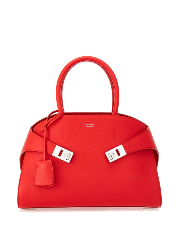 Ferragamo Hug Small Leather Tote Bag - Red