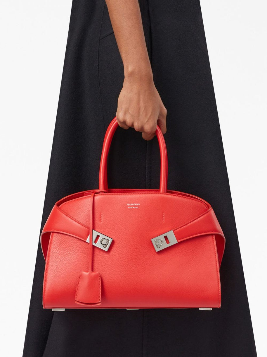 Ferragamo Hug Small Leather Tote Bag - Red