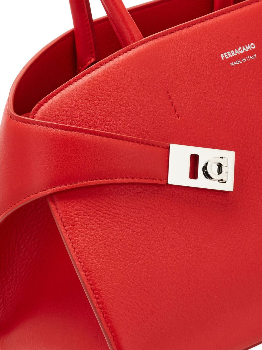 Ferragamo Hug Small Leather Tote Bag - Red