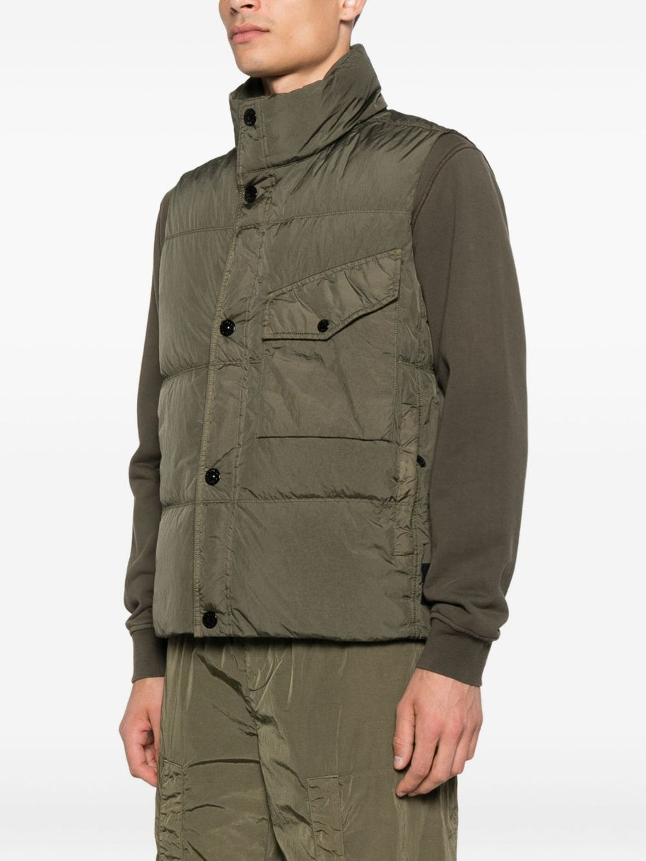 Stone Island Nylon Down Vest - Green