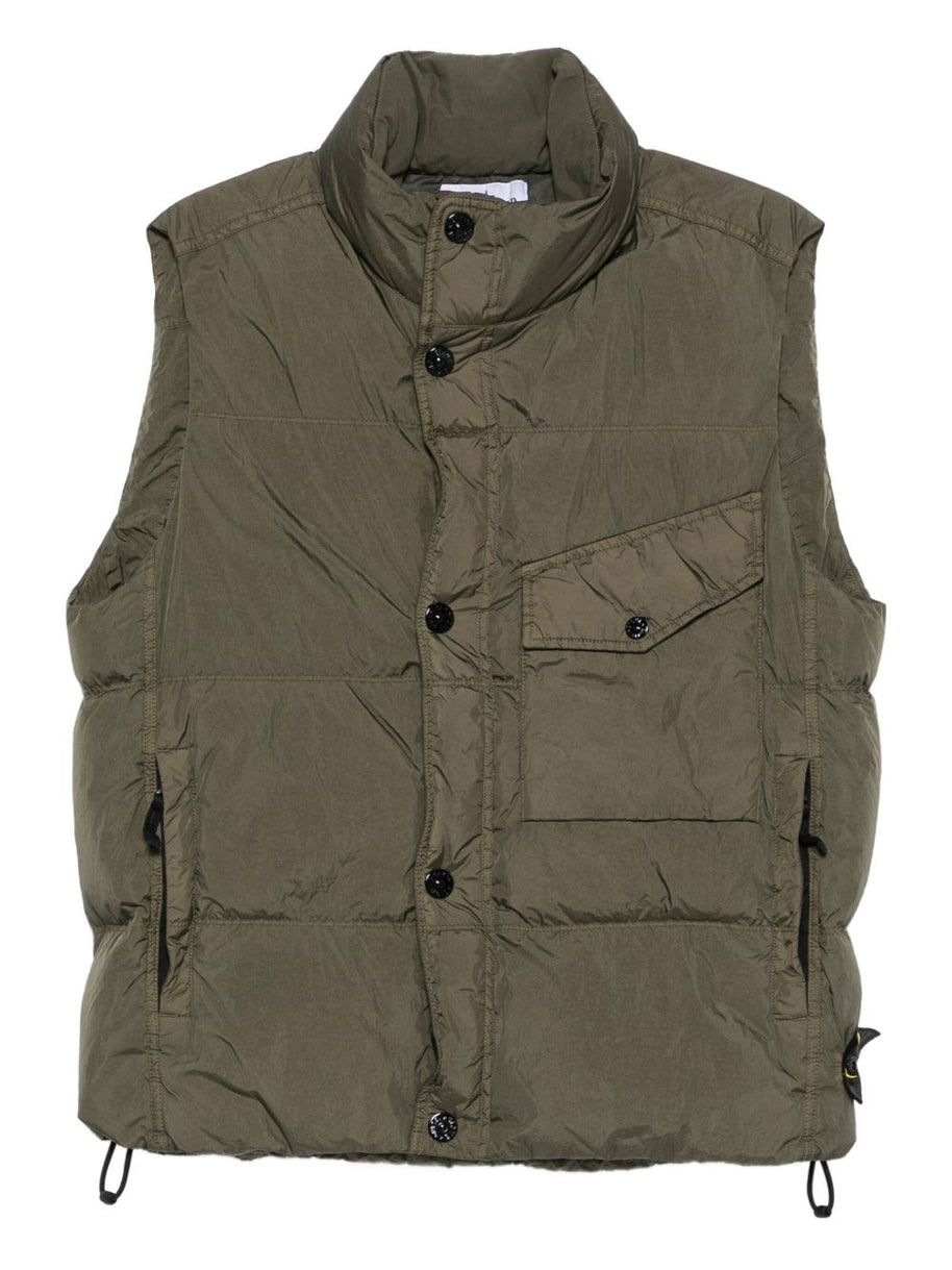 Stone Island Nylon Down Vest - Green
