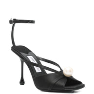 Jimmy Choo Siva 95 Satin Sandals - Black