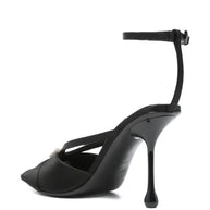 Jimmy Choo Siva 95 Satin Sandals - Black