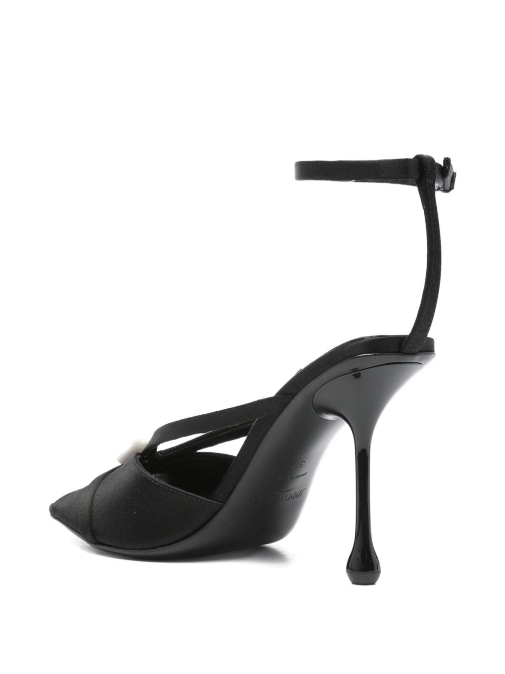Jimmy Choo Siva 95 Satin Sandals - Black