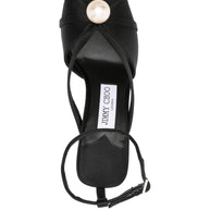 Jimmy Choo Siva 95 Satin Sandals - Black