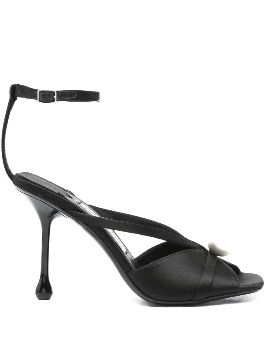 Jimmy Choo Siva 95 Satin Sandals - Black