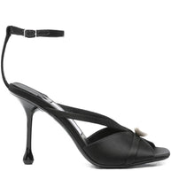 Jimmy Choo Siva 95 Satin Sandals - Black
