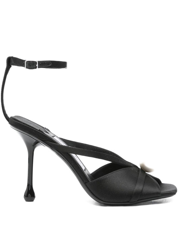 Jimmy Choo Siva 95 Satin Sandals - Black