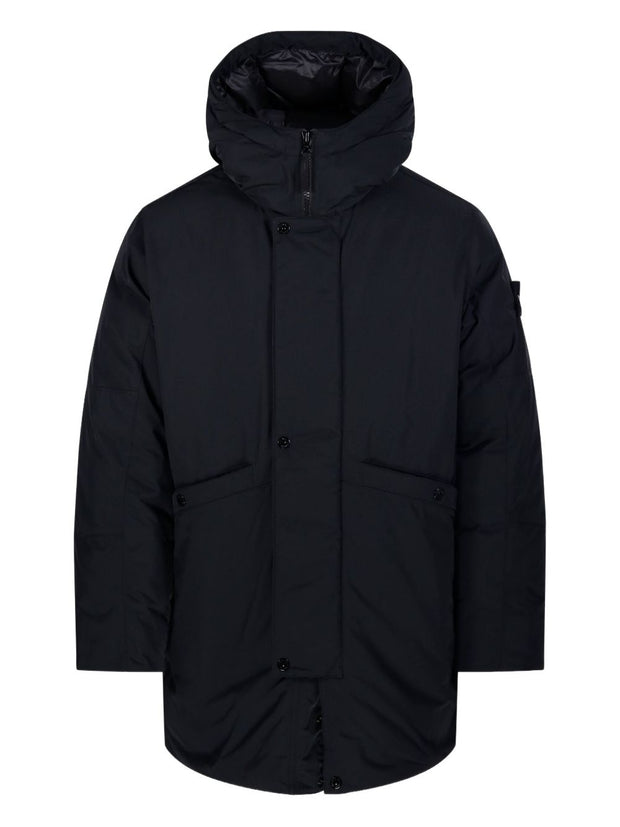 Stone Island Nylon Parka Coat - Black