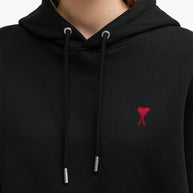 Ami Paris Ami De Coeur Cotton Hoodie Black