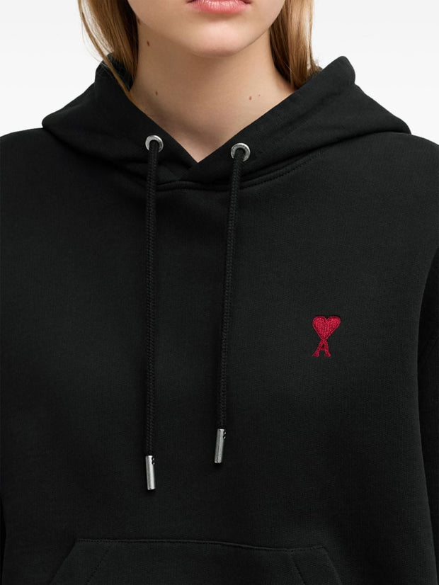 Ami Paris Ami De Coeur Cotton Hoodie Black