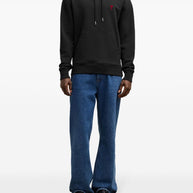 Ami Paris Ami De Coeur Cotton Hoodie Black