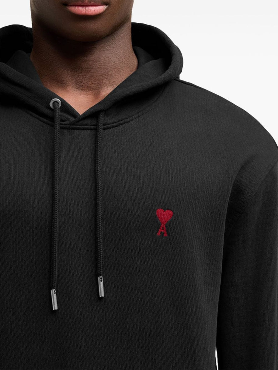 Ami Paris Ami De Coeur Cotton Hoodie Black