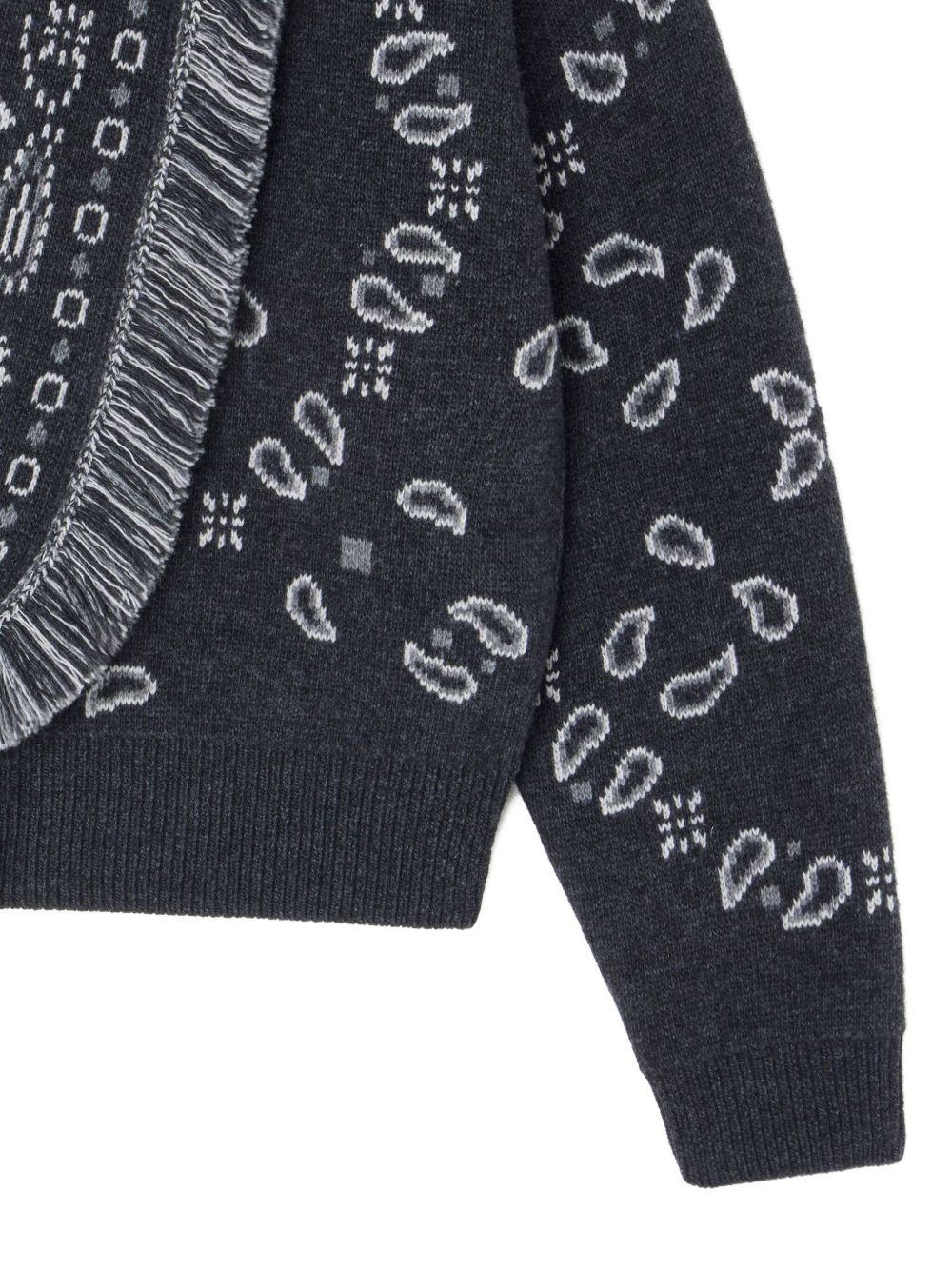 Alanui Bandana Wool And Cashmere Cardi-bomber - Grey