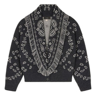 Alanui Bandana Wool And Cashmere Cardi-bomber - Grey