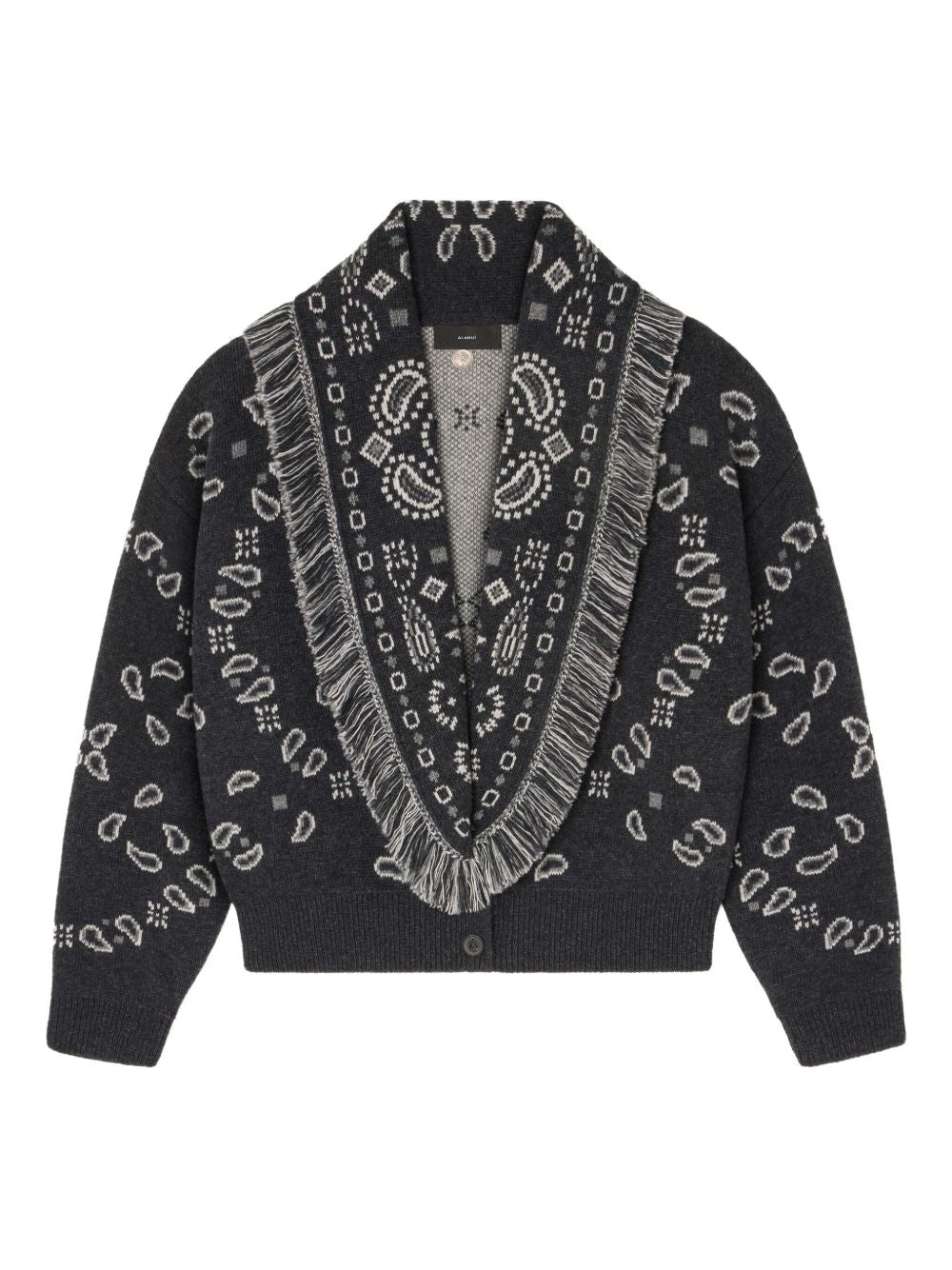 Alanui Bandana Wool And Cashmere Cardi-bomber - Grey