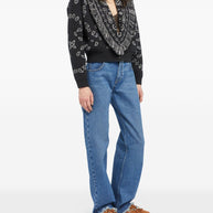 Alanui Bandana Wool And Cashmere Cardi-bomber - Grey