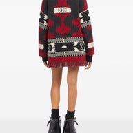 Alanui Icon Jacquard Cashmere Cardigan - Red