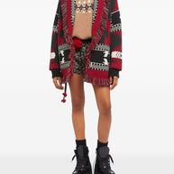 Alanui Icon Jacquard Cashmere Cardigan - Red