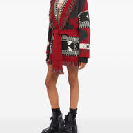 Alanui Icon Jacquard Cashmere Cardigan - Red