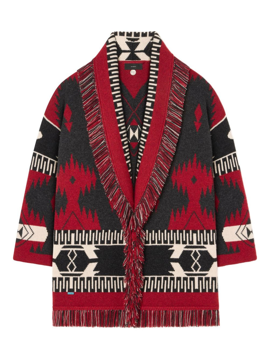 Alanui Icon Jacquard Cashmere Cardigan - Red