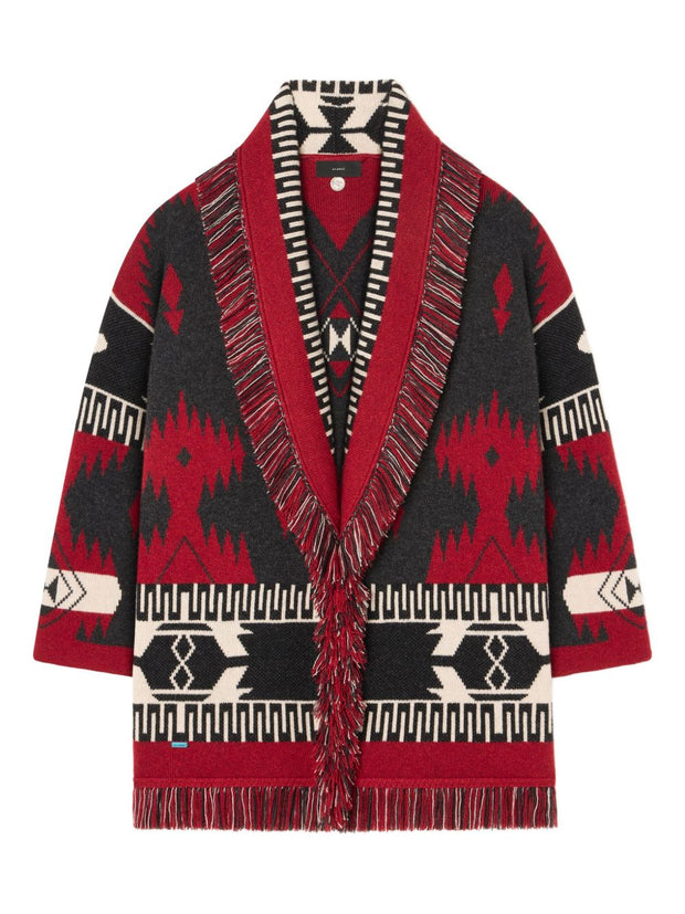 Alanui Icon Jacquard Cashmere Cardigan - Red